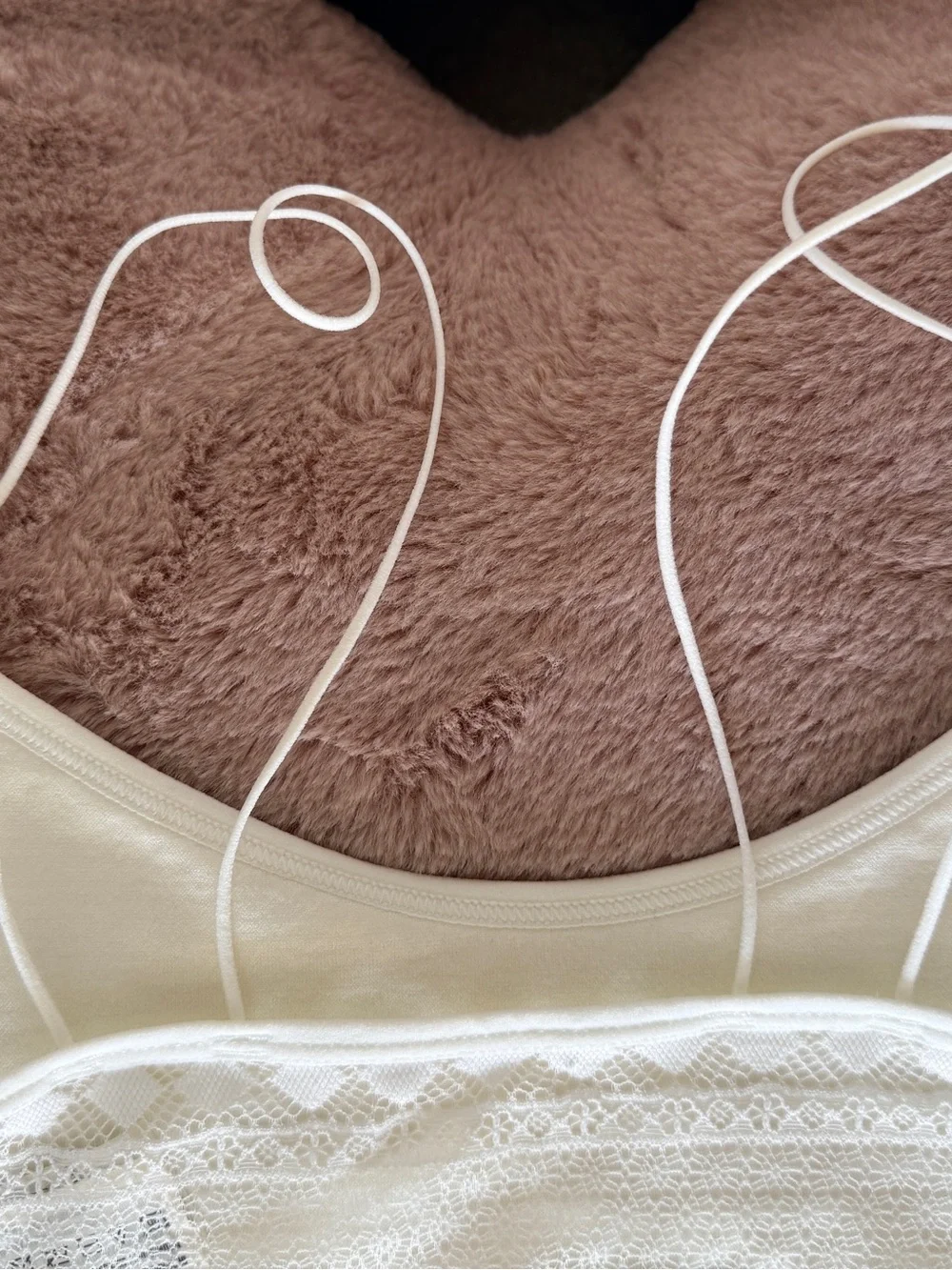 Ivory Lace Back Ribbed Bralette
